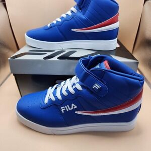 Fila VULC 13 Shoes Mens Size 8.5 Blue Red White High Top Sneakers Retro Style